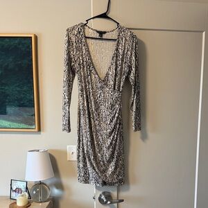 Banana Republic Black and White Long Sleeve Dress